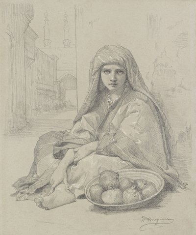 Algerian Girl Selling Pomegranates, 19th Century by William Adolphe Bouguereau